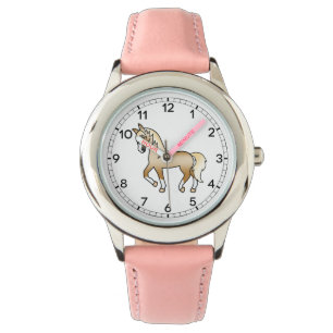 Montre Illustration de dessin animé mignon de cheval trot