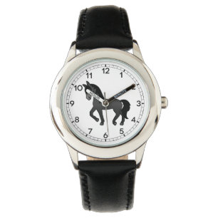 Montre Illustration de dessin animé mignon de cheval trot