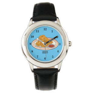 Montre Illustration de dessin animé sur le poulet frit