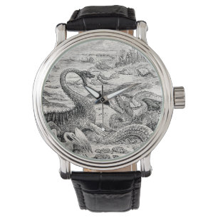 Montre Illustration de dinosaures vintage des années 1800