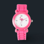 Montre Illustration de Flamant rose rose mou<br><div class="desc">Flamingo rose mignon simple illustration sur arrière - plan blanc. Si vous avez besoin d'aide pour customiser un de mes designs,  contactez le concepteur ArtOnWear. Mise en forme de texte gratuite avec aide en direct disponible sur demande.</div>