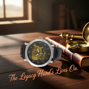 Montre Illustration de Golden Bison avec la carte et drap