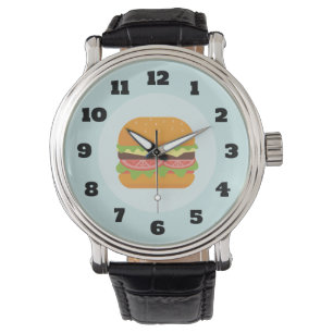 Montre Illustration de hamburger avec tomate et laitue