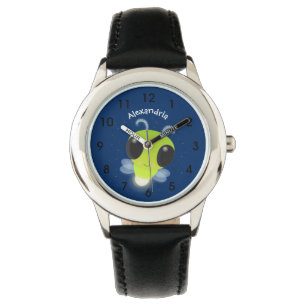 Montre Illustration de la luciole vert mou