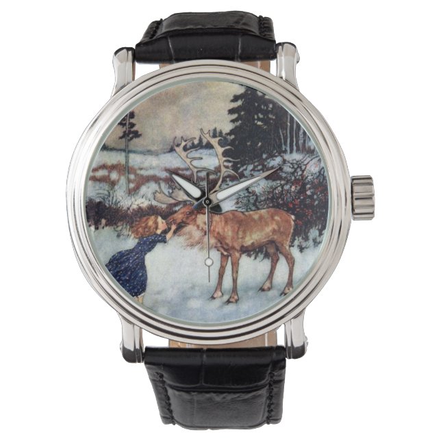 Montre Illustration de la reine de neige vintage (devant)