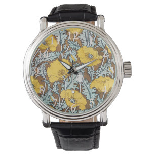 Montre Illustration de l'art du pavot Flower Nouveau