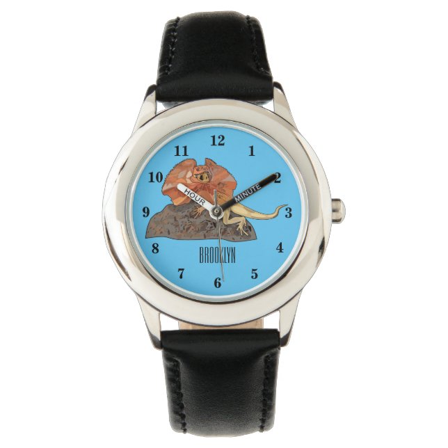 Montre Illustration de lézard à col frisé (devant)