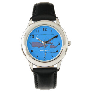 Montre Illustration de mignonne migratrice de baleines à 