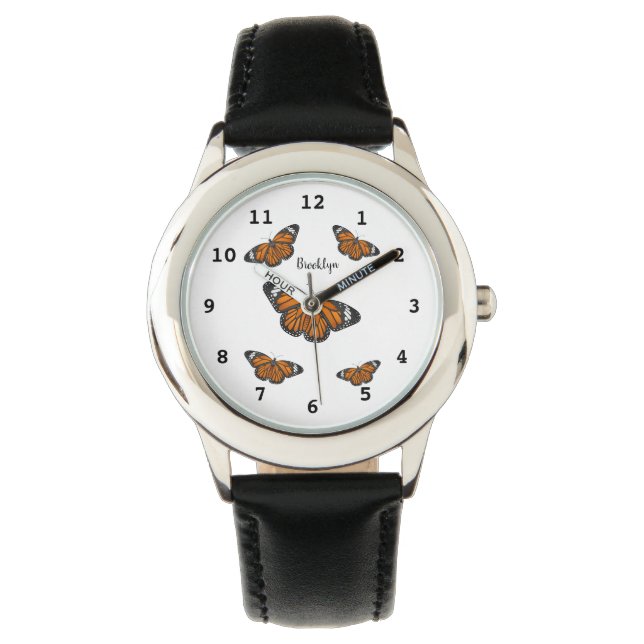 Montre Illustration de papillon monarque (devant)