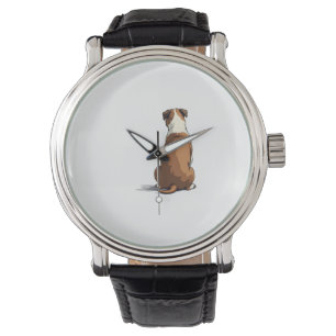Montre Illustration de vue arrière de Bulldog vintage pou