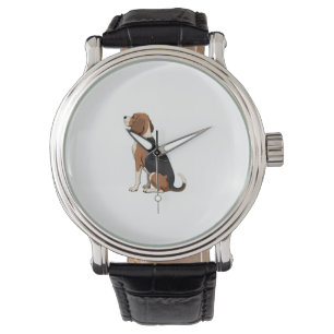 Montre Illustration de vue arrière de chien Beagle vintag