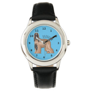 Montre Illustration d'un chien hound afghan