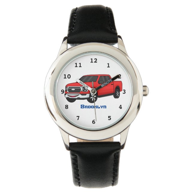 Montre Illustration d'une camionnette rouge mou (devant)