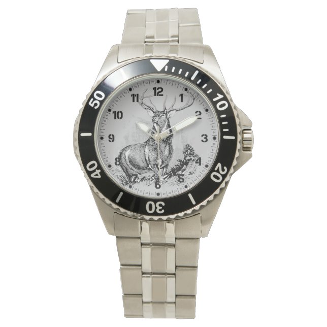 Montre Illustration majestic de cerfs blancs (devant)