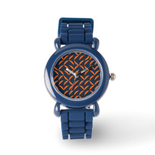 Montre Illustration ondulée orange, cool, moderne, tendan