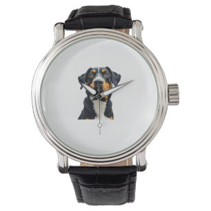 Montre Illustration Rétro Portrait de Chien Coloré Vintag