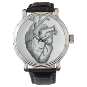 Montre Illustration simple du coeur de l'anatomie noire b