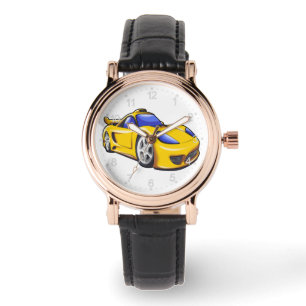 Montre Illustration supercar jaune Choisir la couleur arr