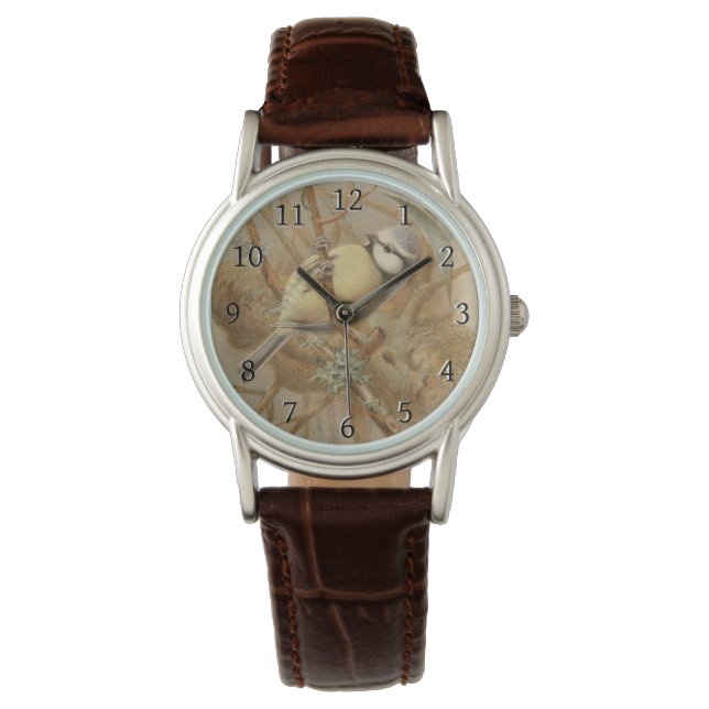 Montre Illustration vintage de Bluetit (devant)