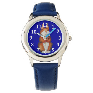Montre image de lapin brun mignon de sourire