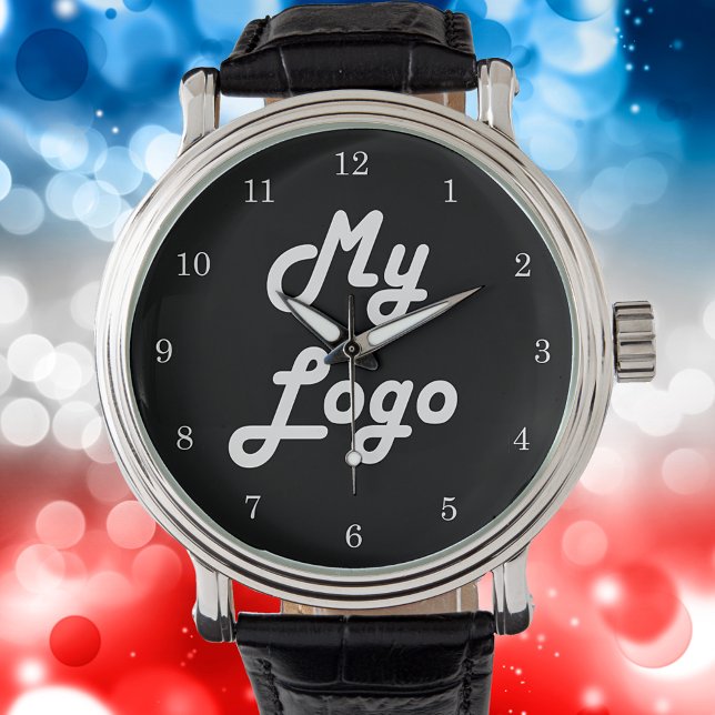 Montre Image de logo personnalisée noir (Créateur téléchargé)