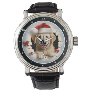Montre Image de vacances de chiot Retriever doré joyeux