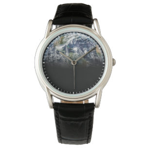 Montre Image Mosaïque De La Planète Terre Avec 3 Ouragans