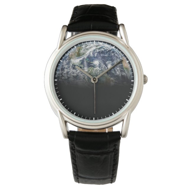 Montre Image Mosaïque De La Planète Terre Avec 3 Ouragans (devant)