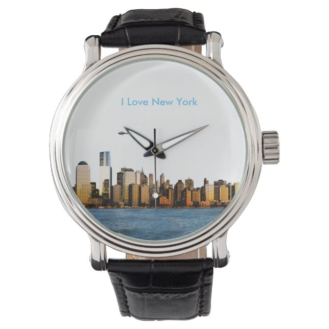 Montre Image USA pour Black Vintage Leather Watch (devant)