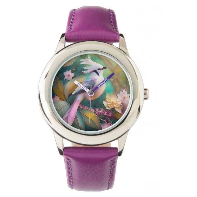Montre Imaginaire blanc crêpé à queue blanche Jay (devant)