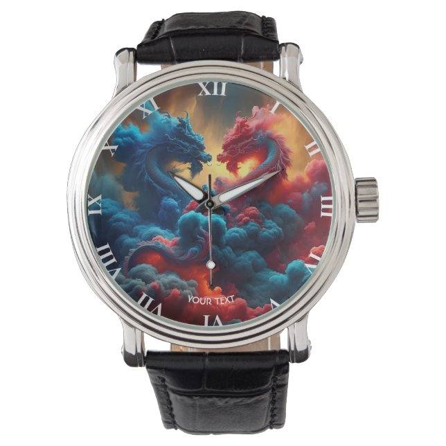 Montre Imaginaire Bleu Rouge Bleu mignon (devant)