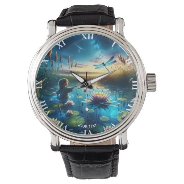 Montre Imaginaire Cute Boy Dragonfly Nuit (devant)