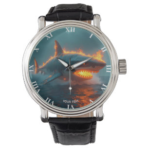 Montre Imaginaire mignon feu requin mer