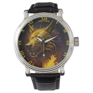 Montre Imaginaire mignon Loup d'or magique