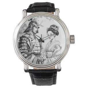 Montre Imaginaire mignon Samurai Geisha crayon