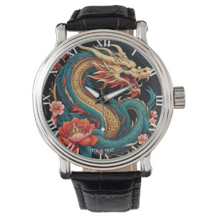 Montre Imaginaire mignonne Vivid Bleu Jaune Dragon