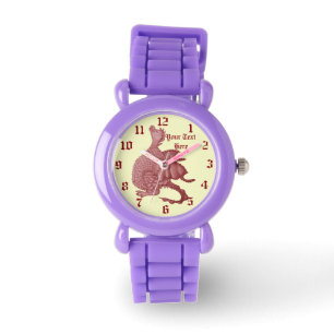 Montre imaginaire mythique créature mignon dragon rouge