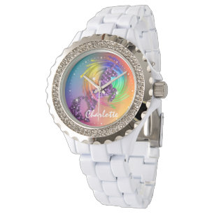 Montre Imaginaire Rainbow Unicorn Personnalisé