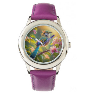 Montre Imaginaire Turquoise à ailes vert
