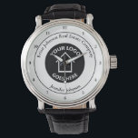 Montre Immobilier Société Ajouter Votre Logo Realtor Pers<br><div class="desc">Cette montre de réalisateur personnalisé chic est personnalisée avec le logo de votre entreprise immobilière dans le centre. Ajoutez le nom et l'agent de votre société immobilière sur ce design moderne pour un cadeau de bracelet customisé et élégant.</div>