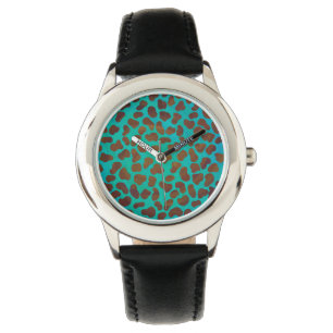 Montre Impression Brown et Turquoise dalmate
