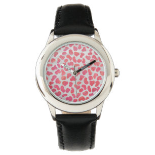 Montre Impression dalmate rose et blanc