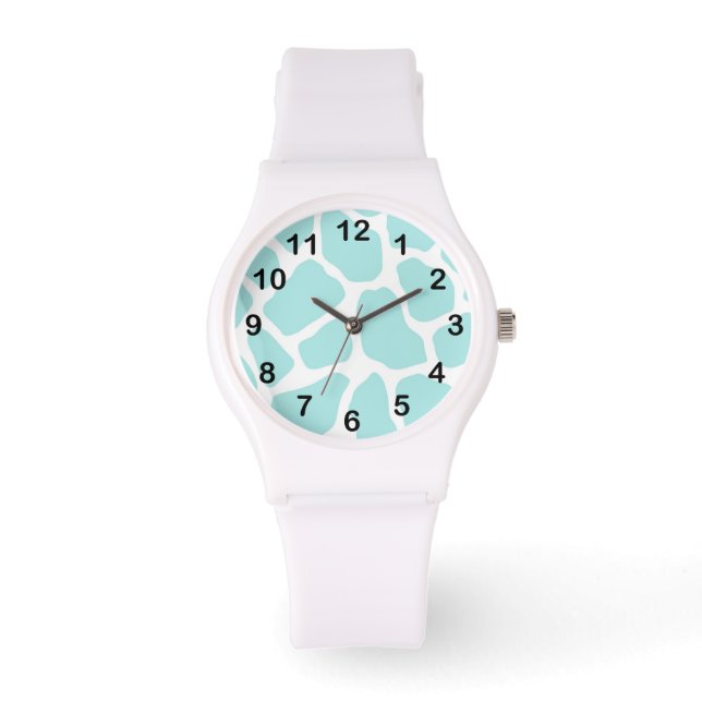 Montre Impression de girafe ciel et blanc (Recto)
