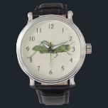 Montre Impression encadrée de sauterelles vertes<br><div class="desc">Cette impression bordée de chaux présente une sauterelle verte sur un arrière - plan crème. Un original de Vision Studio, cela ferait un grand cadeau pour l'insecte ou amoureux de la nature dans votre vie!</div>