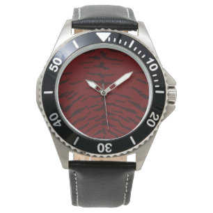 Montre Impression numérique rouge Tiger