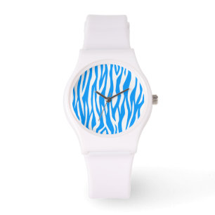 Montre Impression Zèbre bleu clair