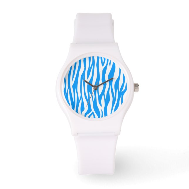 Montre Impression Zèbre bleu clair (Recto)