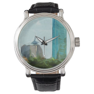 Montre Impressionnisme Abstrait de Boston Skyline