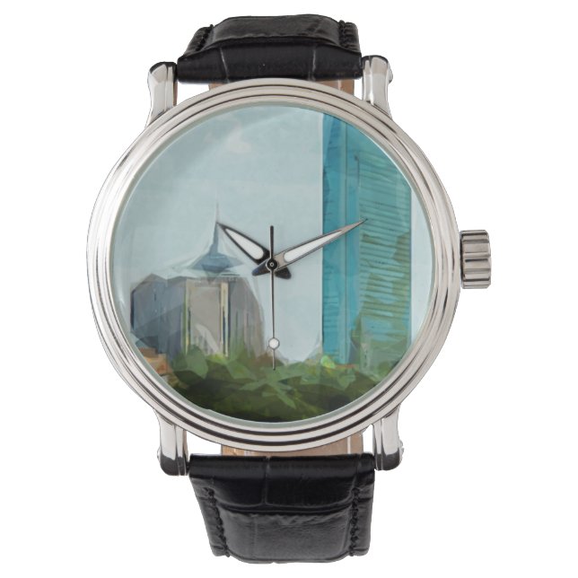 Montre Impressionnisme Abstrait de Boston Skyline (devant)