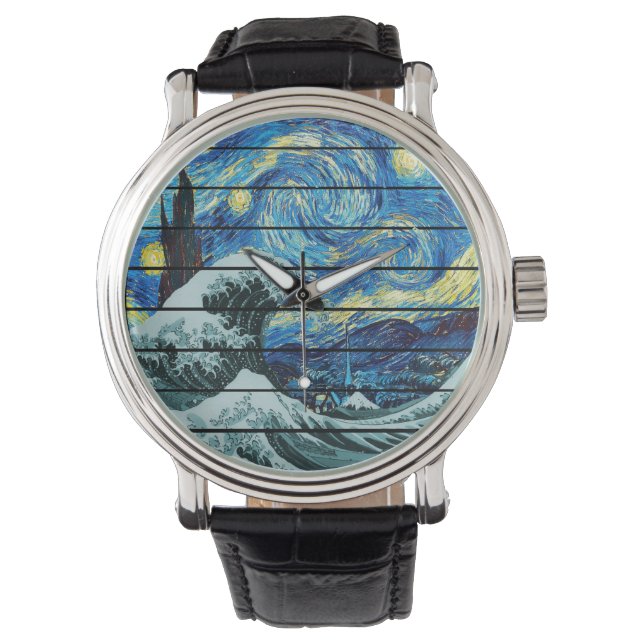 MONTRE IMPRESSIONNISME STARRY NIGHT WADE DE L'ART KANAGAW (devant)